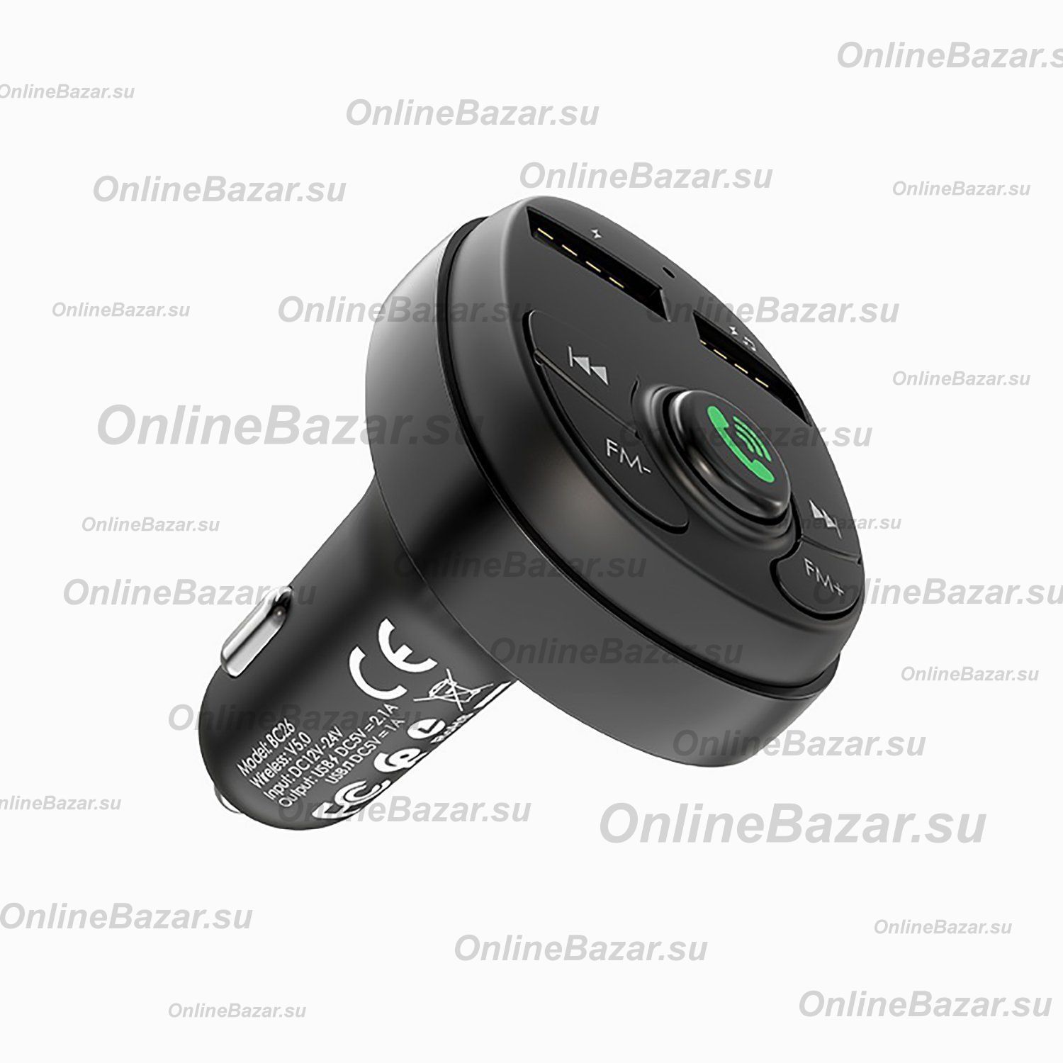 Автомобильный FM модулятор (трансмиттер) Borofone BC26 <черный> ― Nsk.OnlineBazar.su