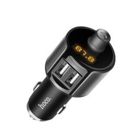 Автомобильный FM модулятор (трансмиттер) Hoco E19 (2 порта USB/Bluetooth) <серый>