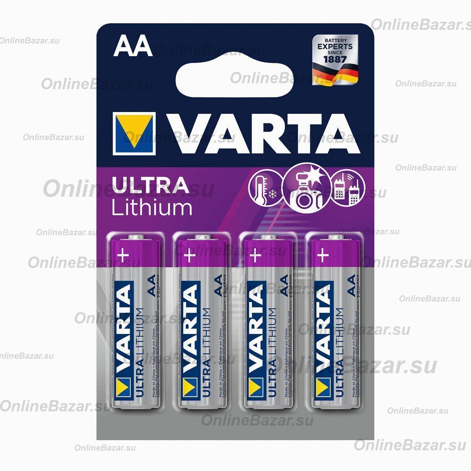 Аккумулятор AA Varta ULTRA Lithium FR6 (упаковка 4 шт.) ― Nsk.OnlineBazar.su