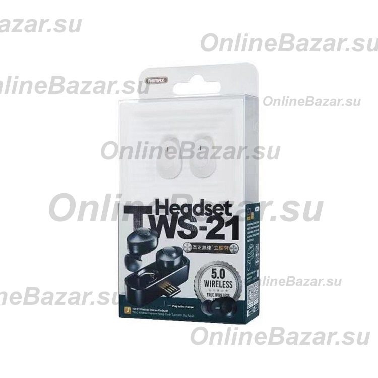 Беспроводные Bluetooth наушники Remax TWS-21 <белый> ― Nsk.OnlineBazar.su