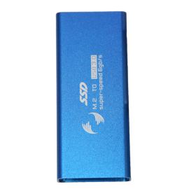 Внешний корпус для SSD диска M.2 (NGFF) (кабель USB-MicroUSB Y-Type/USB 3.0/алюминий) <синий>