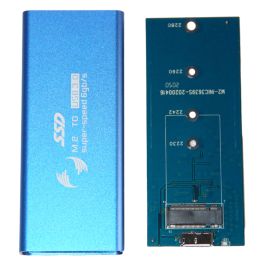 Внешний корпус для SSD диска M.2 (NGFF) (кабель USB-MicroUSB Y-Type/USB 3.0/алюминий) <синий>