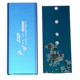 Внешний корпус для SSD диска M.2 (NGFF) (кабель USB-MicroUSB Y-Type/USB 3.0/алюминий) <синий>