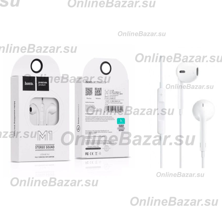 Гарнитура 3.5 Hoco M1 <белый> ― Nsk.OnlineBazar.su