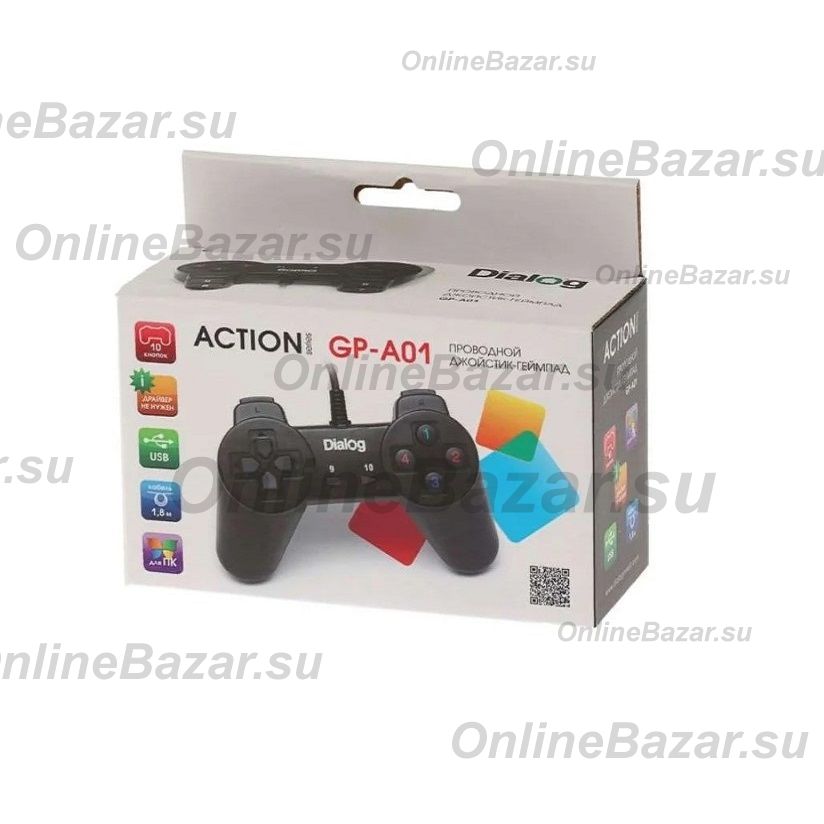 Геймпад Dialog Action GP-A01 (10 кнопок) <черный> ― Nsk.OnlineBazar.su