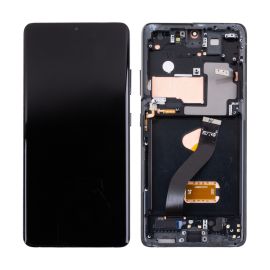 Дисплей для Samsung SM-G998B (Galaxy S21 Ultra) модуль в сборе с тачскрином <черный фантом> (супер премиум)