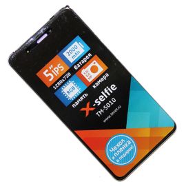 Дисплей для teXet TM-5010 (X-selfie) модуль в сборе с системной платой, шлейфами и камерами <черный> (оригинал)