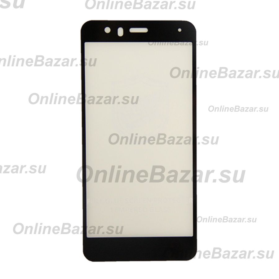 Защитное стекло для Huawei WAS-LX1 (2,5D/полная наклейка) <черный> ― Nsk.OnlineBazar.su