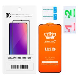 Защитное стекло для Xiaomi Redmi 13x (2.5D/закаленное, полная наклейка) <черный> в блистере