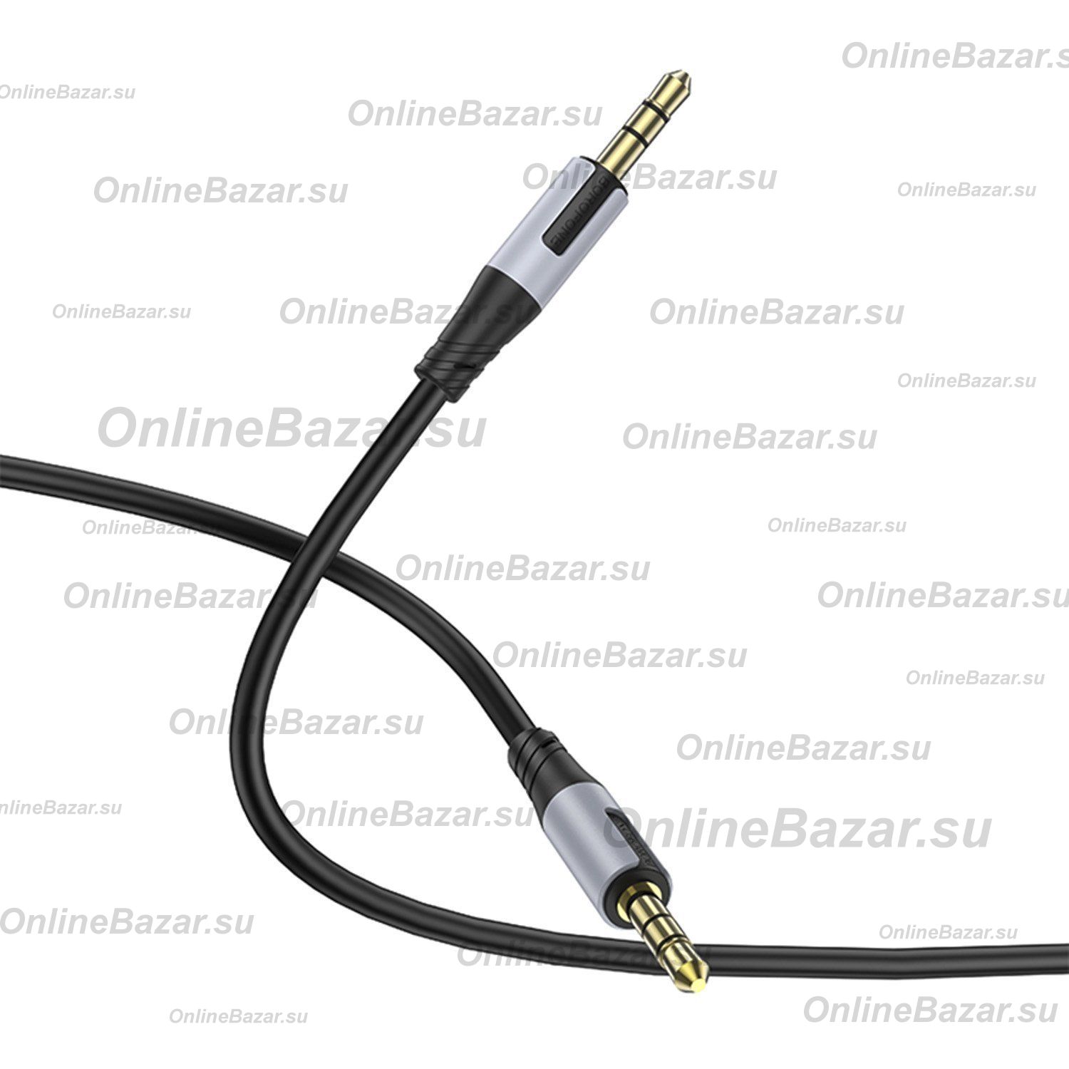 Кабель AUX 3.5 mm - 3.5 mm Borofone BL19 (1 м) <черный> ― Nsk.OnlineBazar.su