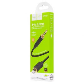 Кабель AUX iPhone Lightning - 3.5 mm Hoco UPA30 (1 м) <черный>