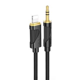 Кабель AUX iPhone Lightning - 3.5 mm Hoco UPA30 (1 м) <черный>