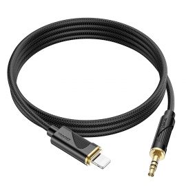 Кабель AUX iPhone Lightning - 3.5 mm Hoco UPA30 (1 м) <черный>