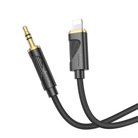 Кабель AUX iPhone Lightning - 3.5 mm Hoco UPA30 (1 м) <черный>