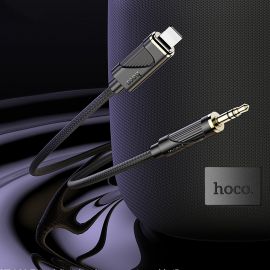 Кабель AUX iPhone Lightning - 3.5 mm Hoco UPA30 (1 м) <черный>
