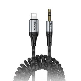 Кабель AUX iPhone Lightning - 3.5 mm Hoco UPA33A (1 м) <черный>