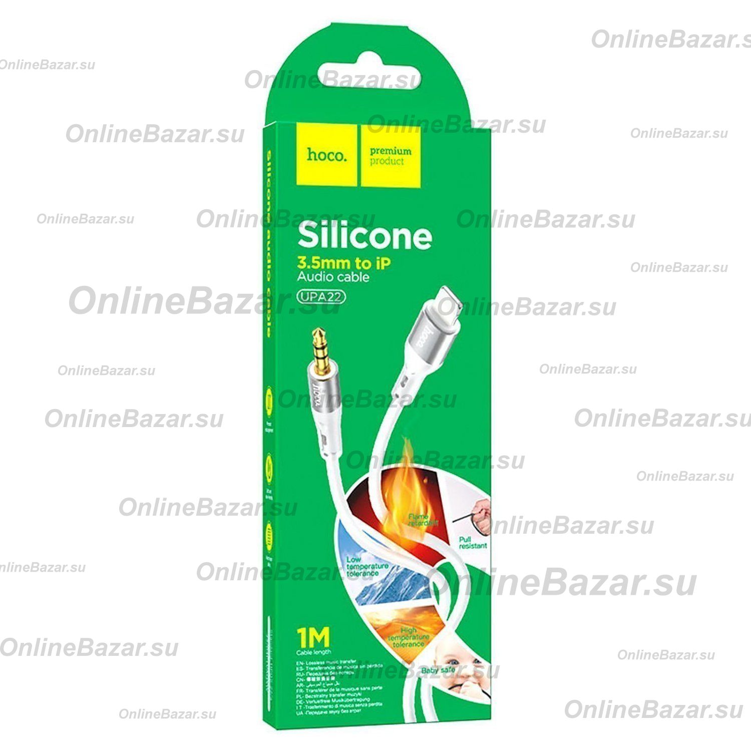 Кабель AUX iPhone Lightning - 3.5 mm Hoco UPA22 <белый> ― Nsk.OnlineBazar.su