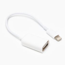 Кабель OTG (USB Host - Apple lightning) RockBox (10 см) <белый>