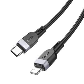Кабель USB-C Apple Lightning Hoco X109 (3A/PD/27W/1 метр) <черный>