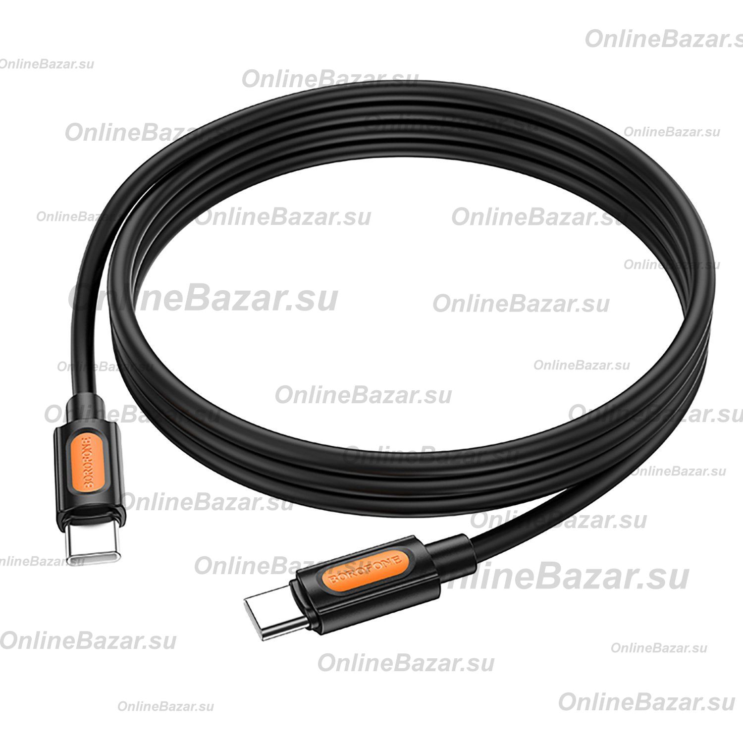 Кабель USB-C Type-C Borofone BX114 (3A/PD/60W/1 метр) <черный> ― Nsk.OnlineBazar.su