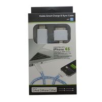 Кабель USB Apple iPhone 2/3/4 плоский светящийся <бело-зеленый> ― Nsk.OnlineBazar.su