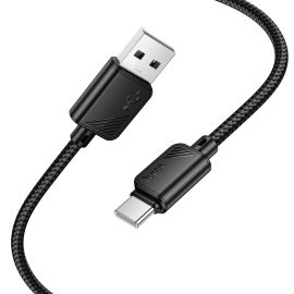 Кабель USB Type-C Hoco X113 (3A/60W/PD) <черный>