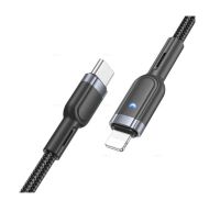 Кабель USB-C iPhone Lightning Hoco U117 (20W/интеллектуальное отключение) <черный> ― Nsk.OnlineBazar.su