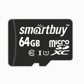 Карта памяти MicroSD 64 Gb CL10 Smart Buy без адаптера 