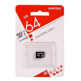 Карта памяти MicroSDHC 64 Gb CL10 UHS-I Smart Buy