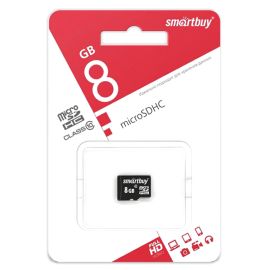 Карта памяти MicroSDHC 8 Gb CL10 Smart Buy в блистере