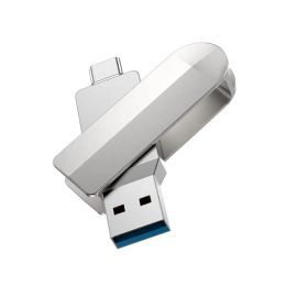 Карта памяти USB 3.0 + USB-C 32 Gb Hoco UD10 Wise <серебристый>