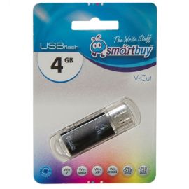Карта памяти USB 4 Gb Smart Buy V-Cut <черный>