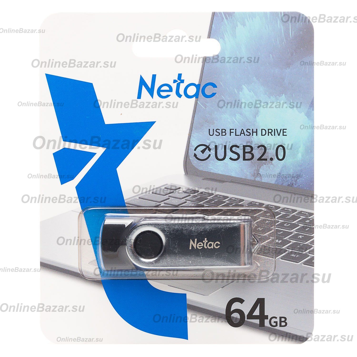 Карта памяти USB 64 Gb Netac U505 <черно-серебристый> ― Nsk.OnlineBazar.su