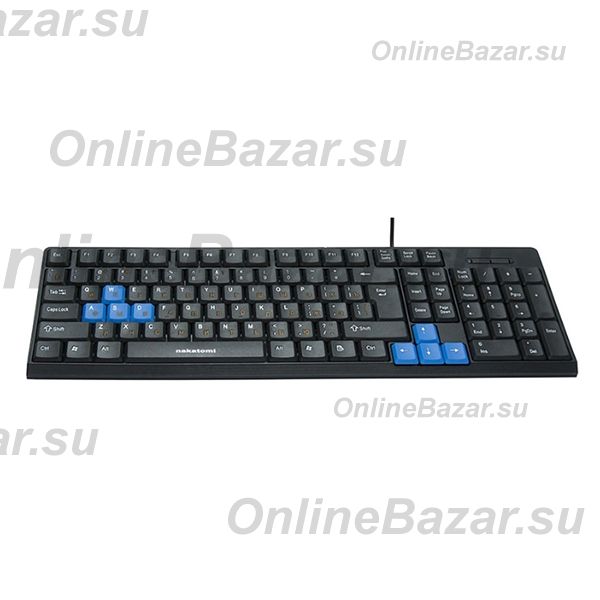 Клавиатура проводная Nakatomi Navigator KN-03U (USB) <черно-синий> ― Nsk.OnlineBazar.su