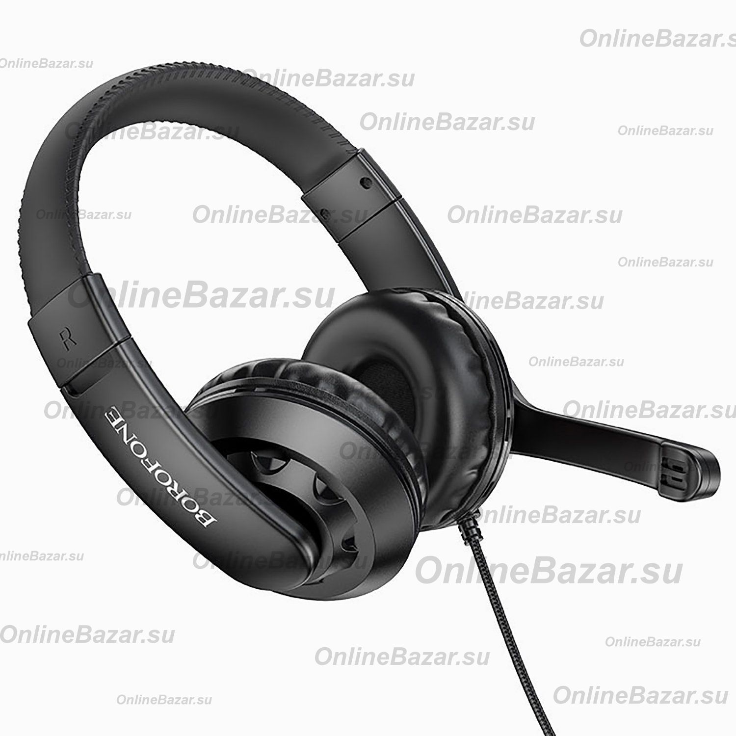 Компьютерная гарнитура Borofone BO102 Amusement с микрофоном <черный> ― Nsk.OnlineBazar.su