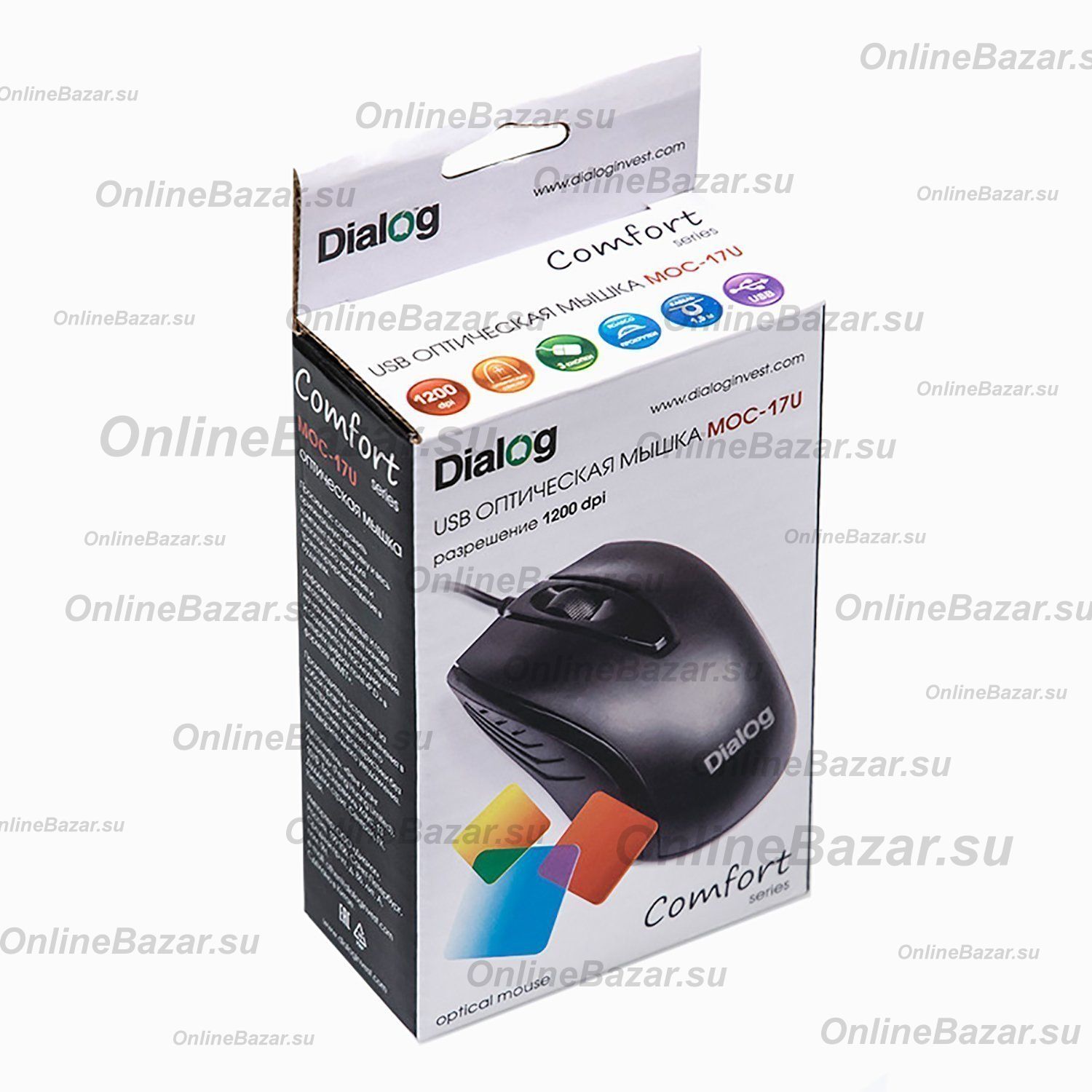 Мышь оптическая Dialog Comfort MOC-17U <черный> ― Nsk.OnlineBazar.su