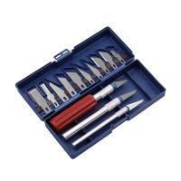 Набор скальпелей (3 рукоятки + 13 лезвий) + пластиковый бокс ― Nsk.OnlineBazar.su