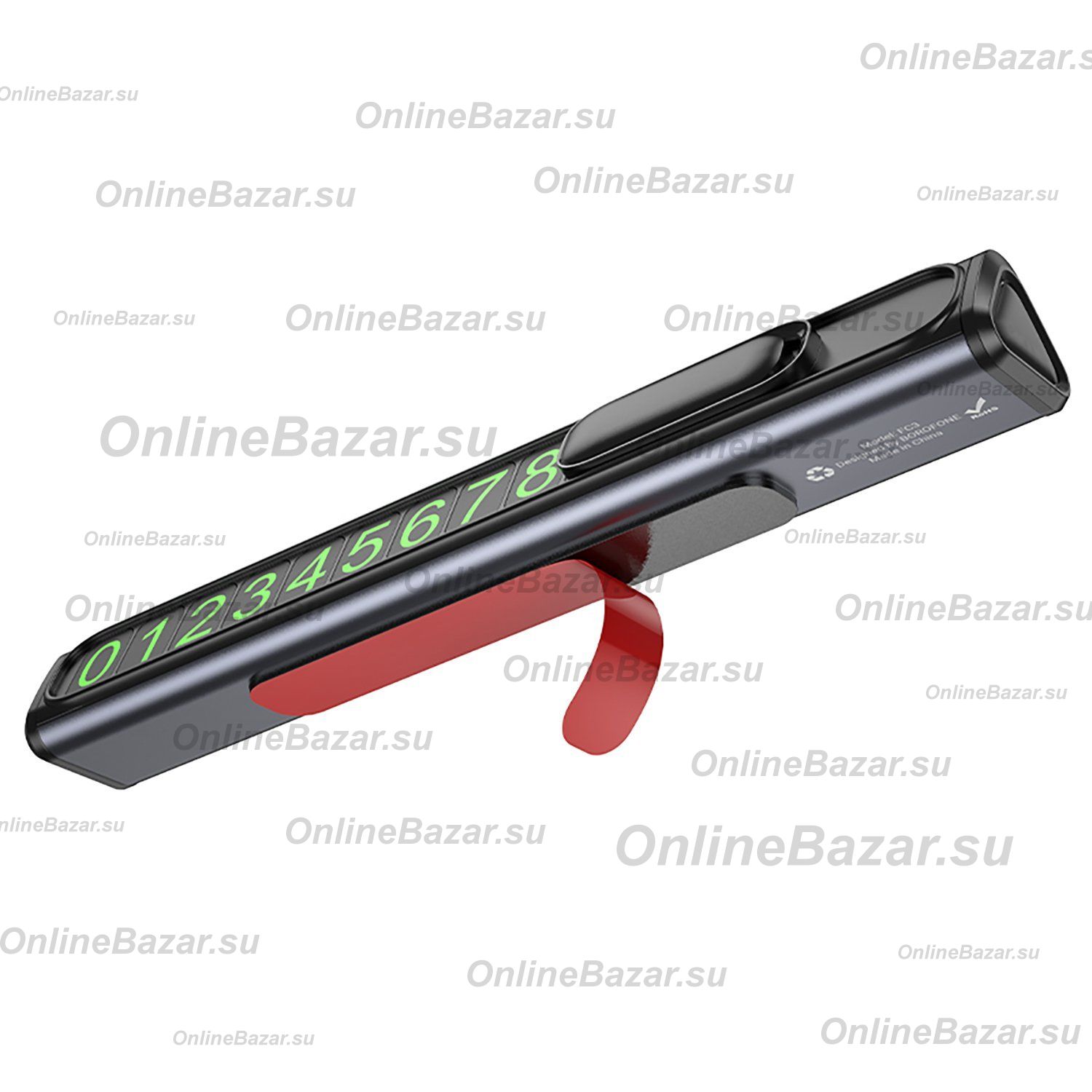 Авто табло для номера телефона Borofone FC3 Ronny <серый> ― Nsk.OnlineBazar.su
