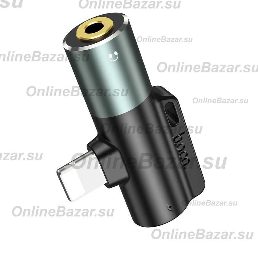 Переходник (адаптер) для гарнитуры iPhone Lightning в разъем 3,5мм Hoco LS32 <серый> ― Nsk.OnlineBazar.su