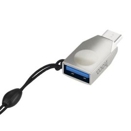 Переходник (адаптер) OTG (USB Host - Type-C) Hoco UA9 <серый>