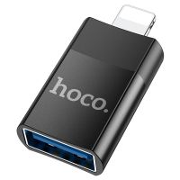 Переходник OTG (USB - Apple lightning) Hoco UA17 <черный> ― Nsk.OnlineBazar.su