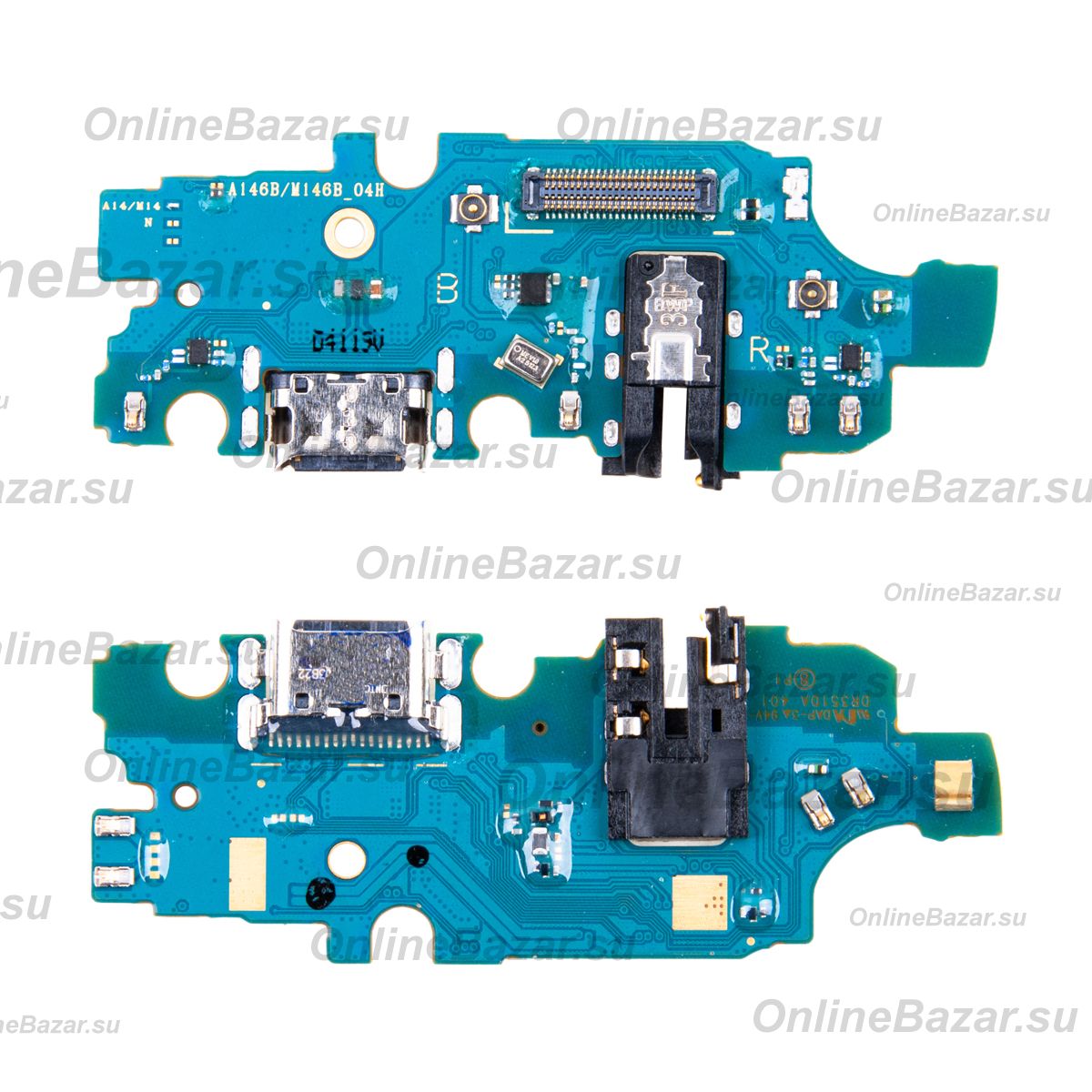 Плата нижняя для Samsung SM-A146B (Galaxy A14 5G) на системный разъем, разъем гарнитуры и микрофон (оригинал) ― Nsk.OnlineBazar.su