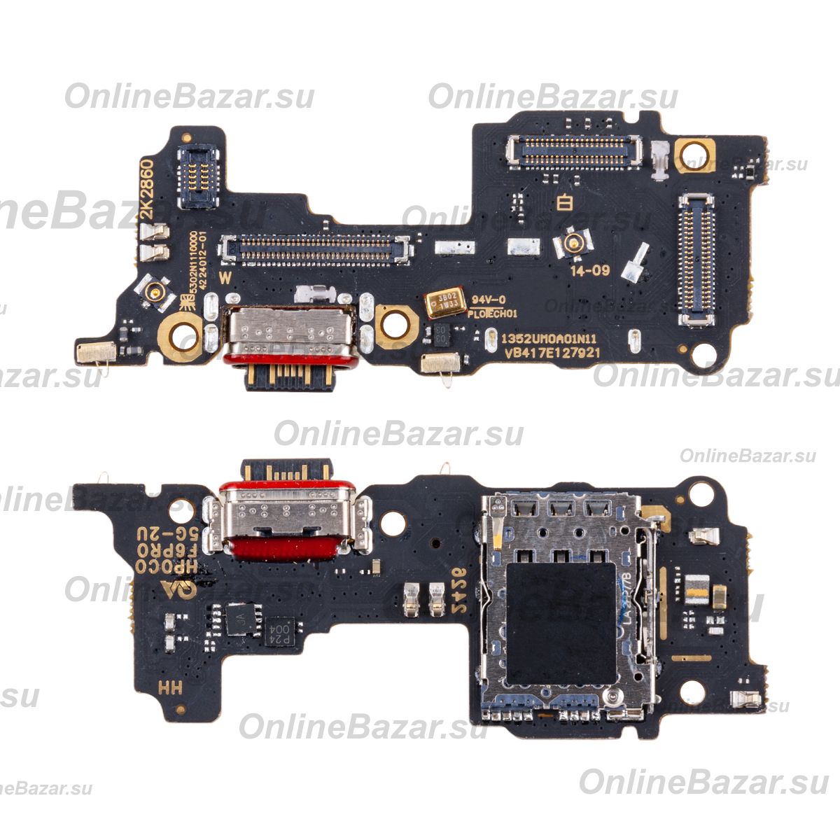 Плата нижняя для Xiaomi Poco F6 Pro (23113RKC6G) на системный разъем, разъем Sim-карты и микрофон ― Nsk.OnlineBazar.su