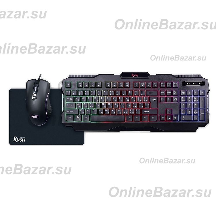 Проводной набор Smart Buy SBC-307728G-K RUSH Shotgun + коврик <черный> ― Nsk.OnlineBazar.su