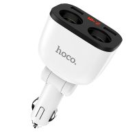 Разветвитель гнезда прикуривателя Hoco Z28 (2 выхода + 2 порта USB) <белый> ― Nsk.OnlineBazar.su