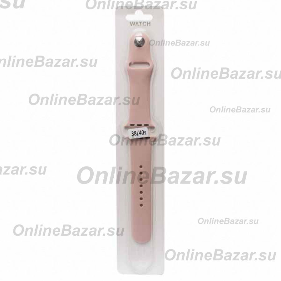 Ремешки для Apple Watch SE (40 mm) Sport Band силиконовый (размер S) <розовый песок> ― Nsk.OnlineBazar.su