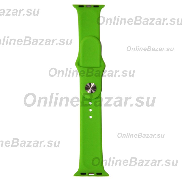 Ремешки для Apple Watch Series 7 (41 mm) Sport Band силиконовый (размер S) <салатовый> ― Nsk.OnlineBazar.su