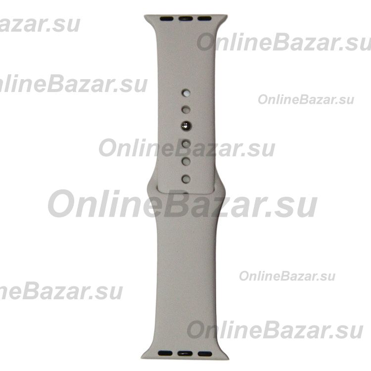 Ремешки для Apple Watch Series 6 (44 mm) Sport Band силиконовый (размер L) <светло-серый> ― Nsk.OnlineBazar.su