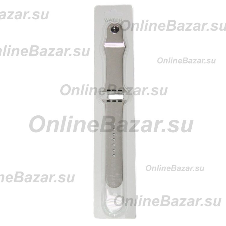Ремешки для Apple Watch Series 6 (44 mm) Sport Band силиконовый (размер L) <светло-серый> ― Nsk.OnlineBazar.su