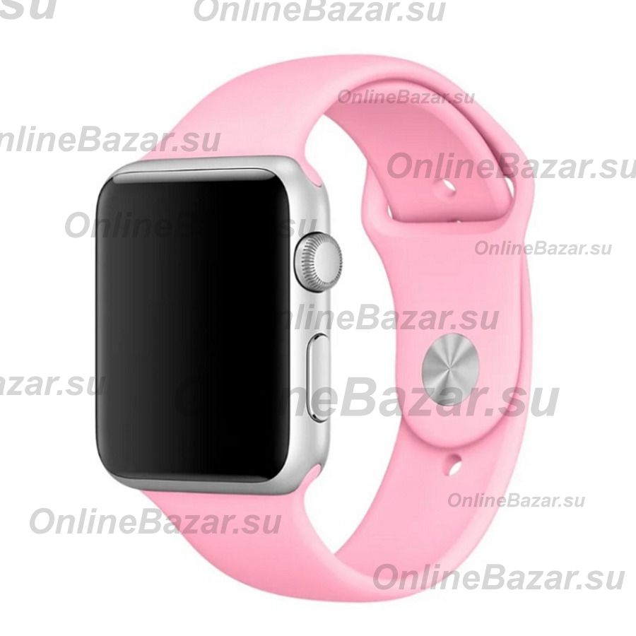 Ремешки для Apple Watch Series 2 (38 mm) Sport Band силиконовый (размер L) <светло-розовый> ― Nsk.OnlineBazar.su